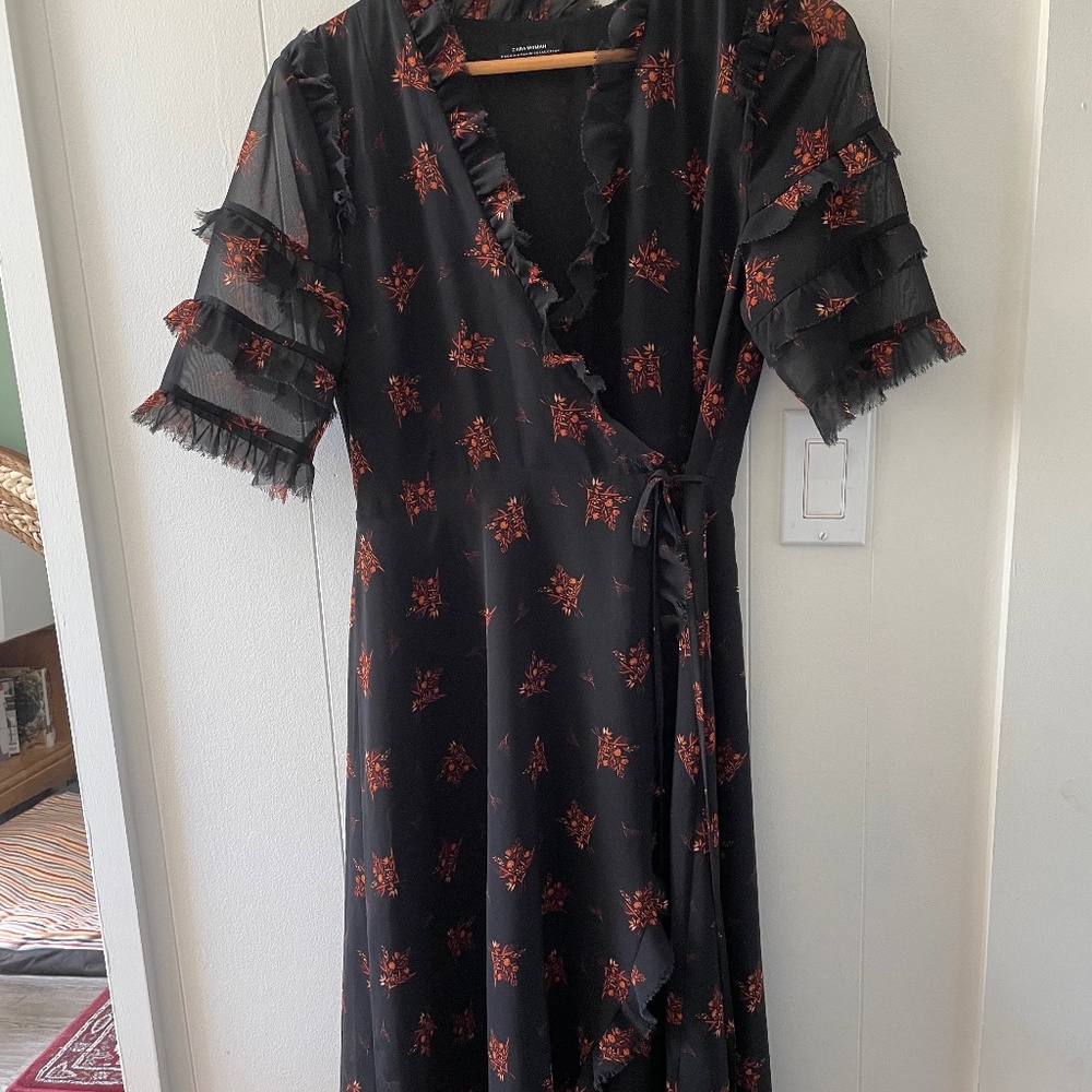 ZARA Floral Wrap Dress